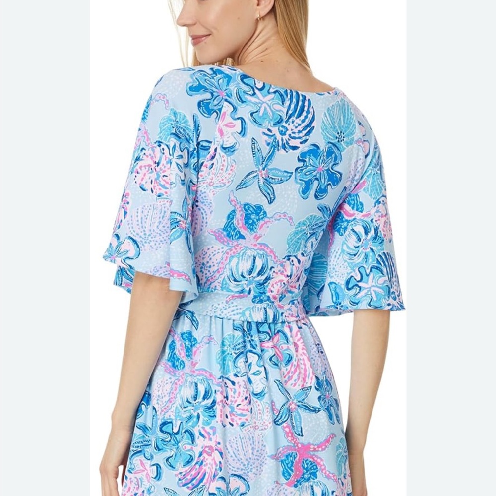 Lilly Pulitzer Blue and Pink Floral romper - Picture 4 of 5